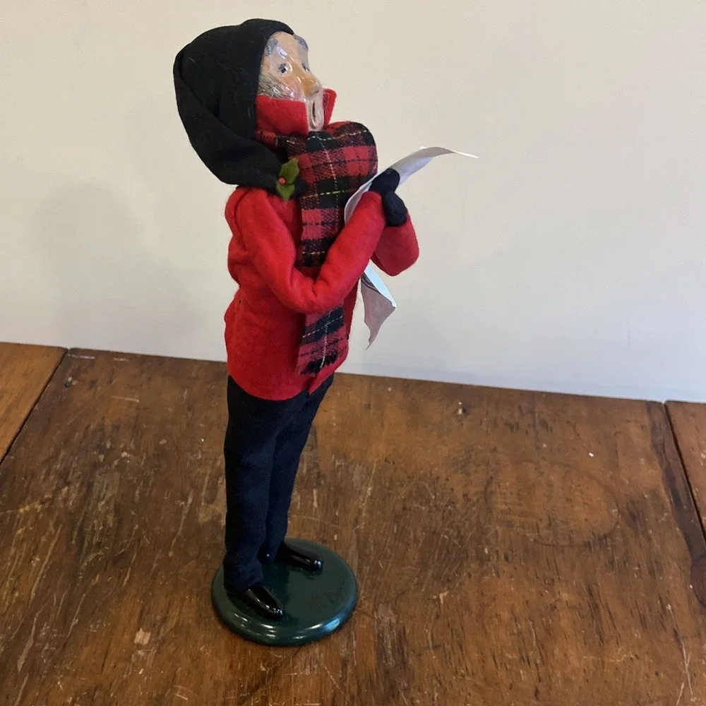 1994 BYERS CHOICE CHRISTMAS CAROLER Grey Hair Grandfather Man Red Outfit Jeff